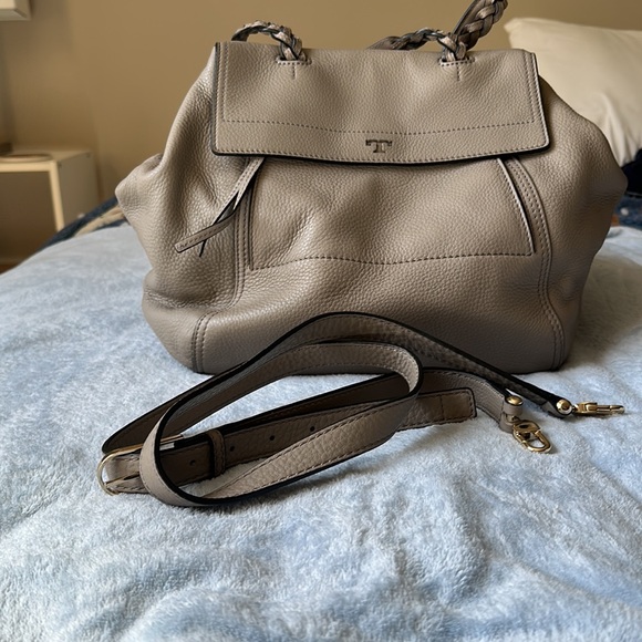 Tory Burch Half-Moon Satchel - French Grey + dust bag - Picture 3 of 16